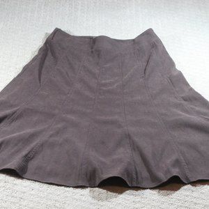Roz & Ali Size 8 Brown Faux Suede Swing Skirt